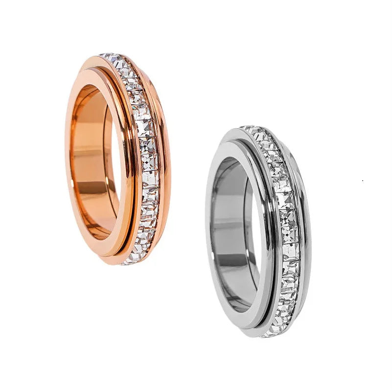 Anillos de ansiedad para mujeres de titanio