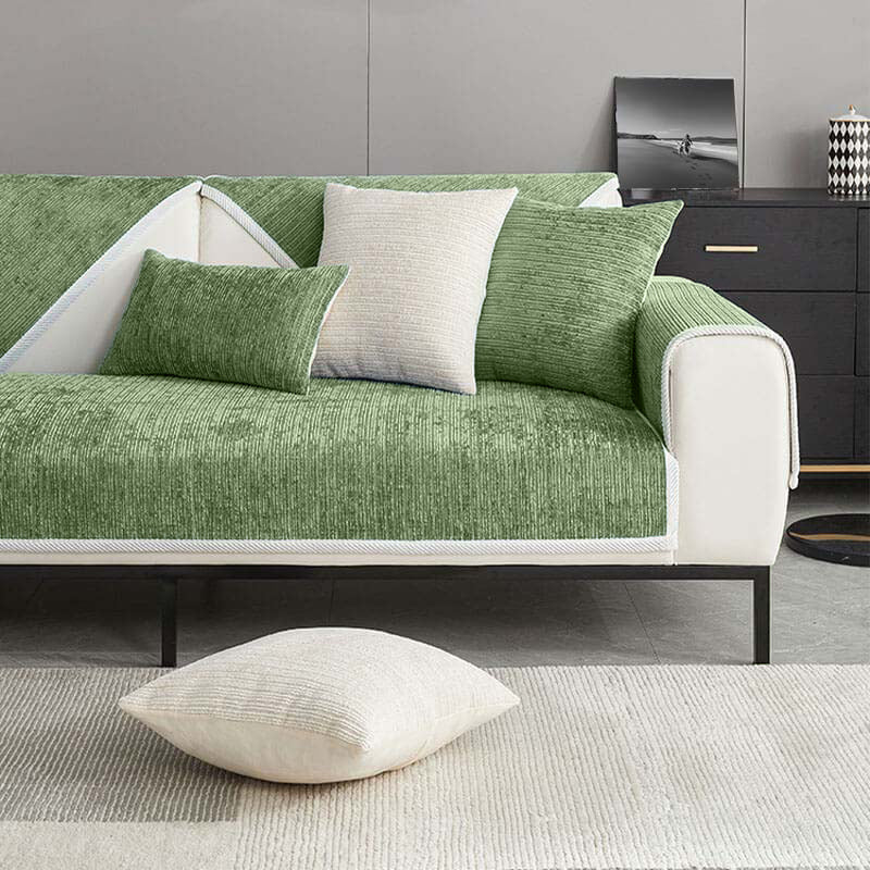 Cubierta de sofá de chenille de rayas simple 70*70 en (1 PC)